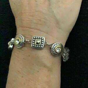 Brighton Silver and Gold Accented Bracelet. 7 inch